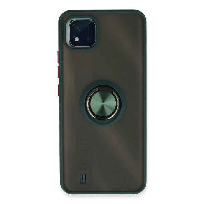 BFS  Realme C11 2021 Kılıf Montreal Yüzüklü Silikon Kapak - Yeşil