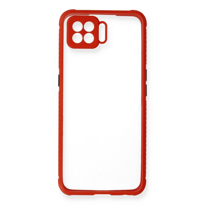 BFS  Oppo A73 Kılıf Miami Şeffaf Silikon - Kırmızı