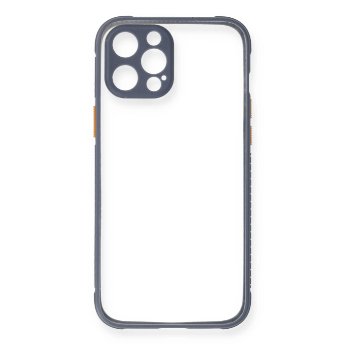 BFS  iPhone 12 Pro Kılıf Miami Şeffaf Silikon - Gri