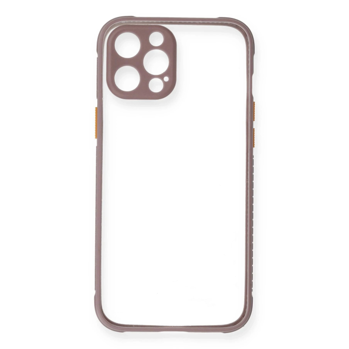 BFS  iPhone 12 Pro Kılıf Miami Şeffaf Silikon - Açık Mor