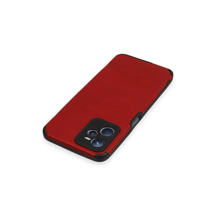 BFS  Realme C35 Kılıf Loop Deri Silikon - Kırmızı