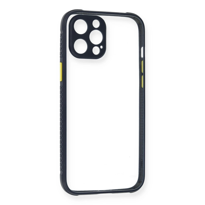 BFS  iPhone 12 Pro Kılıf Miami Şeffaf Silikon - Lacivert