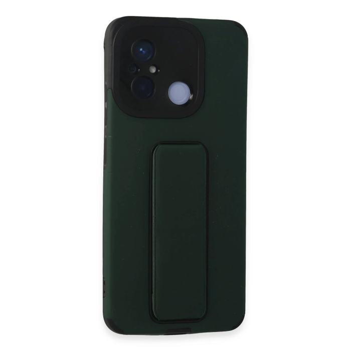 BFS  Xiaomi Redmi 12C Kılıf Mega Standlı Silikon - Yeşil