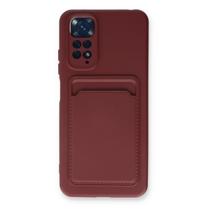BFS  Xiaomi Redmi Note 11S Kılıf Kelvin Kartvizitli Silikon - Bordo