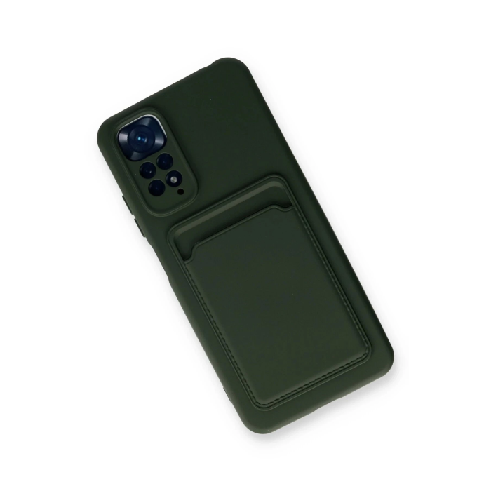 BFS  Xiaomi Redmi Note 11S Kılıf Kelvin Kartvizitli Silikon - Koyu Yeşil