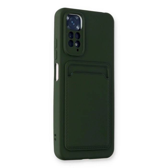 BFS  Xiaomi Redmi Note 11S Kılıf Kelvin Kartvizitli Silikon - Koyu Yeşil