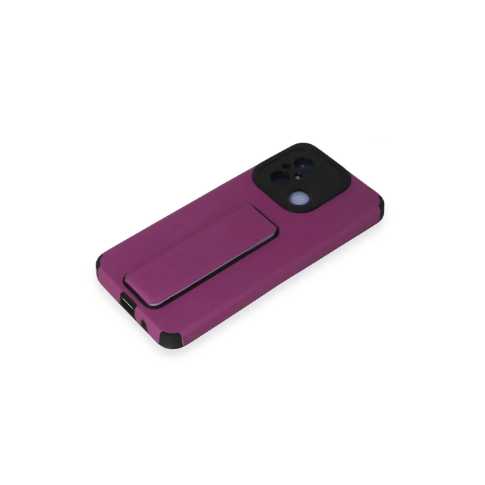 BFS  Xiaomi Redmi 12C Kılıf Mega Standlı Silikon - Mor