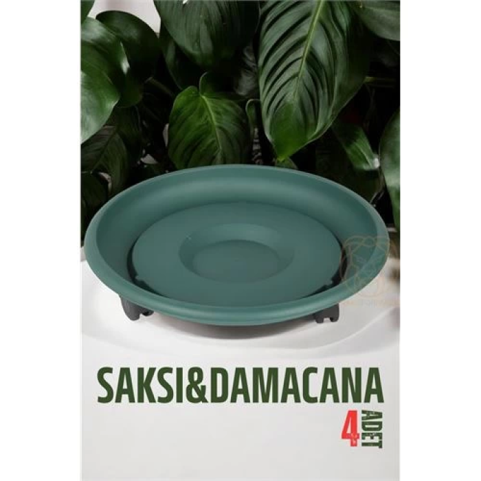 BFS Tekerlekli Saksı Altığı 4 ADET 37 CM YEŞİL