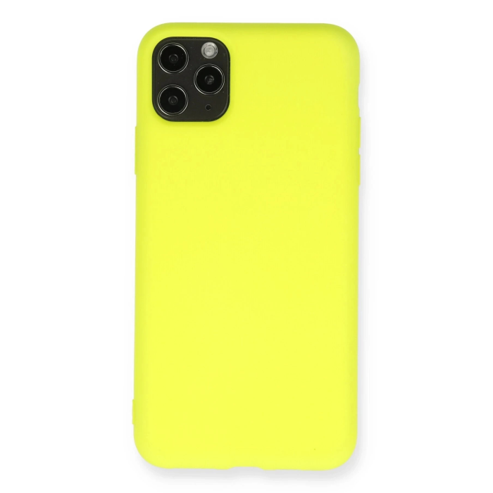 BFS  iPhone 11 Pro Max Kılıf Nano içi Kadife Silikon - Sarı