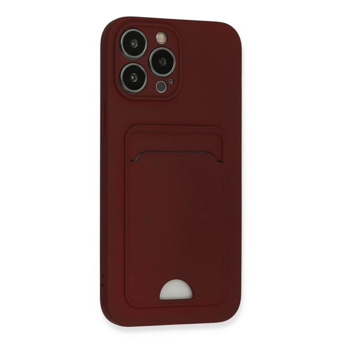 BFS  iPhone 13 Pro Max Kılıf Kelvin Kartvizitli Silikon - Bordo