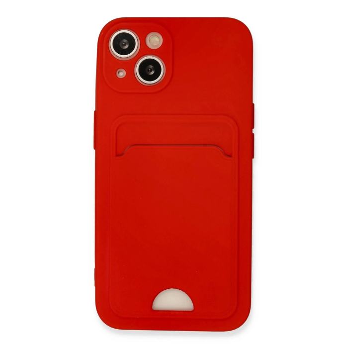 BFS  iPhone 13 Kılıf Kelvin Kartvizitli Silikon - Kırmızı