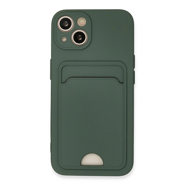 BFS  iPhone 13 Kılıf Kelvin Kartvizitli Silikon - Koyu Yeşil