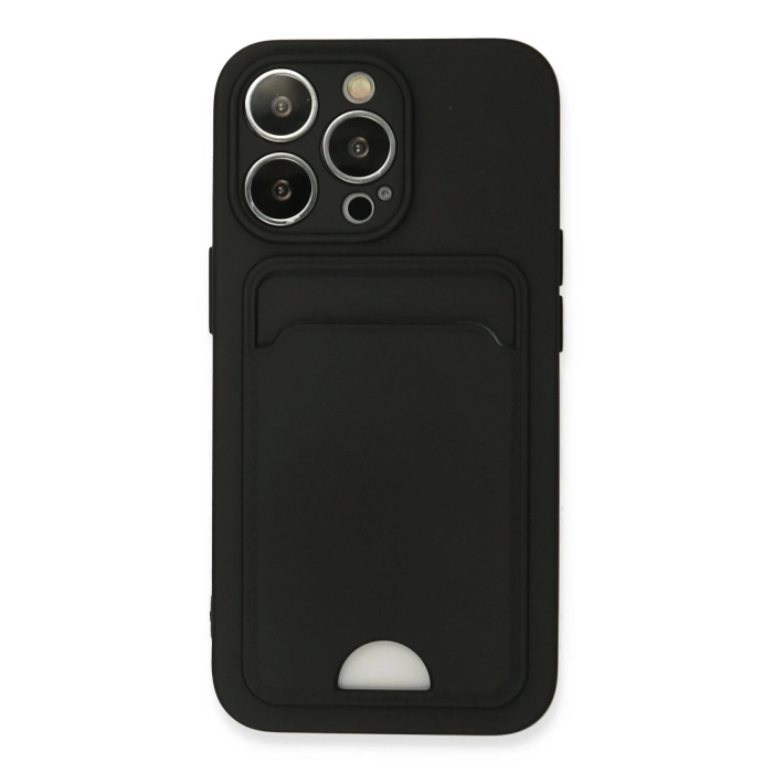 BFS  iPhone 13 Pro Kılıf Kelvin Kartvizitli Silikon - Siyah