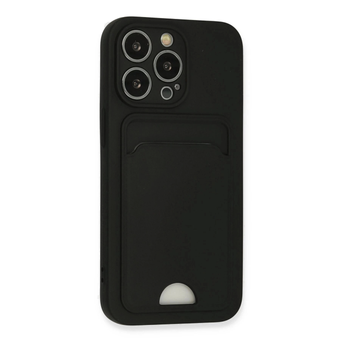 BFS  iPhone 13 Pro Kılıf Kelvin Kartvizitli Silikon - Siyah