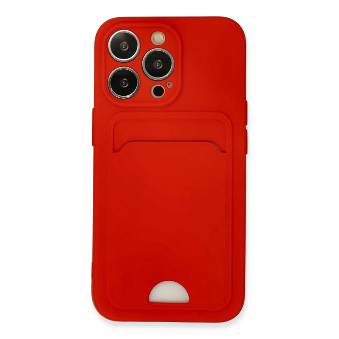 BFS  iPhone 13 Pro Kılıf Kelvin Kartvizitli Silikon - Kırmızı