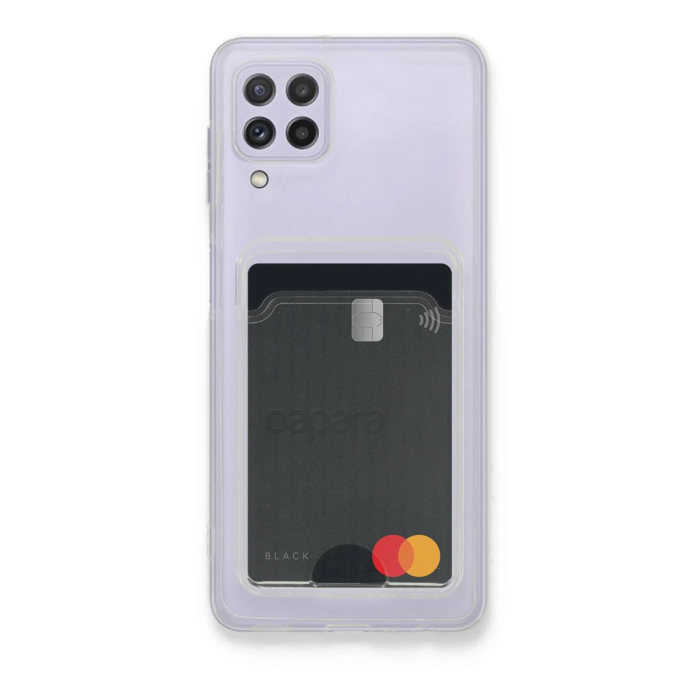 BFS  Samsung Galaxy A22 Kılıf Kart Şeffaf Silikon - Şeffaf