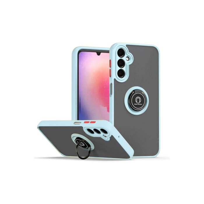 BFS  Samsung Galaxy A05S Kılıf Montreal Yüzüklü Silikon Kapak - Buz Mavi