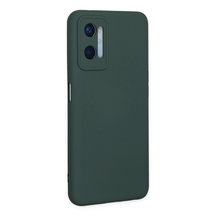 BFS  Oppo A96 Kılıf Nano içi Kadife Silikon - Koyu Yeşil
