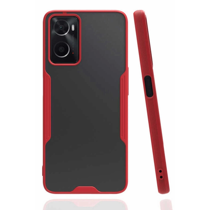 BFS  Oppo A96 Kılıf Platin Silikon - Kırmızı