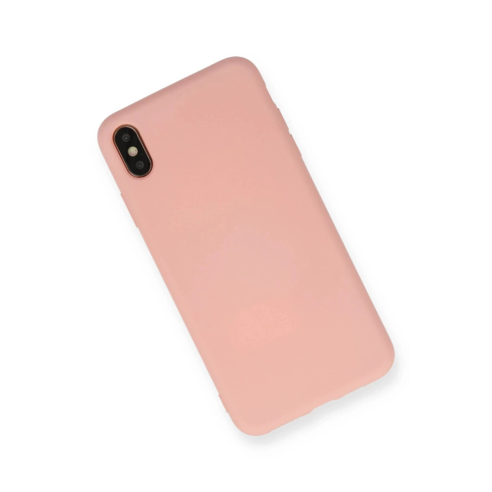 BFS  iPhone X Kılıf Nano içi Kadife Silikon - Pudra