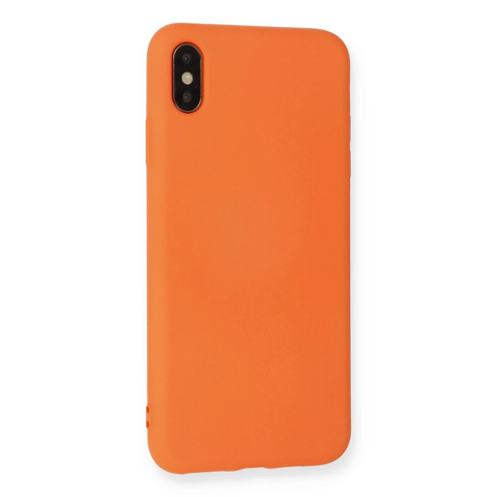 BFS  iPhone X Kılıf Nano içi Kadife Silikon - Turuncu