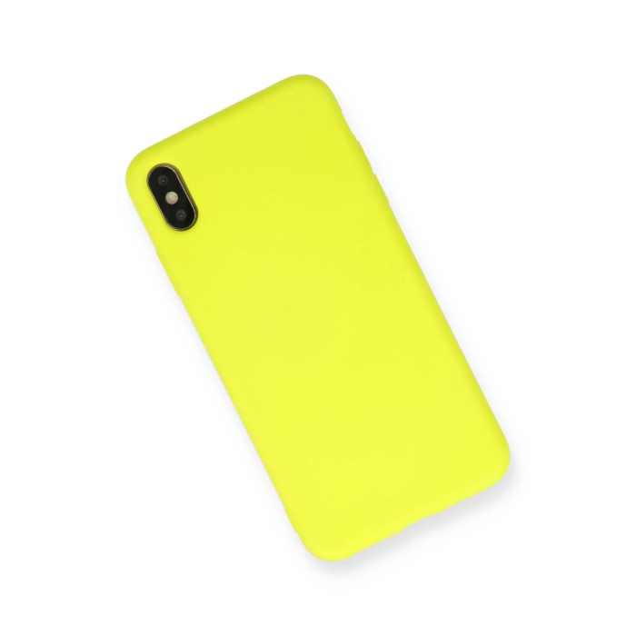 BFS  iPhone X Kılıf Nano içi Kadife Silikon - Sarı
