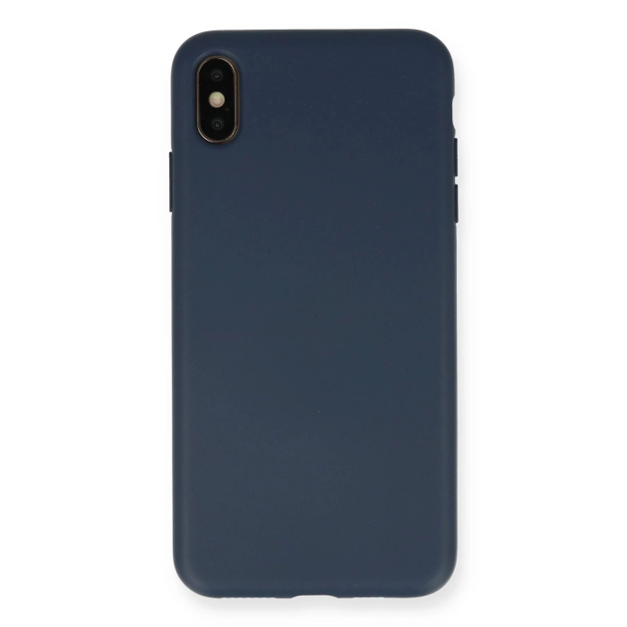 BFS  iPhone XS Max Kılıf Nano içi Kadife Silikon - Lacivert