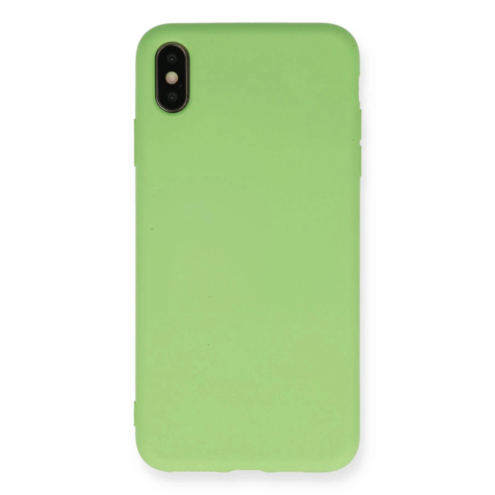 BFS  iPhone XS Max Kılıf Nano içi Kadife Silikon - Açık Yeşil