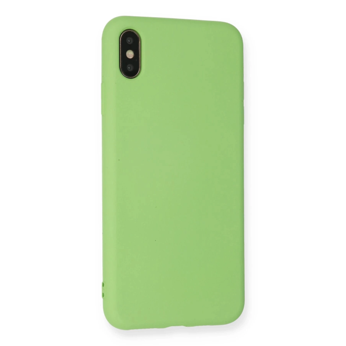 BFS  iPhone XS Max Kılıf Nano içi Kadife Silikon - Açık Yeşil