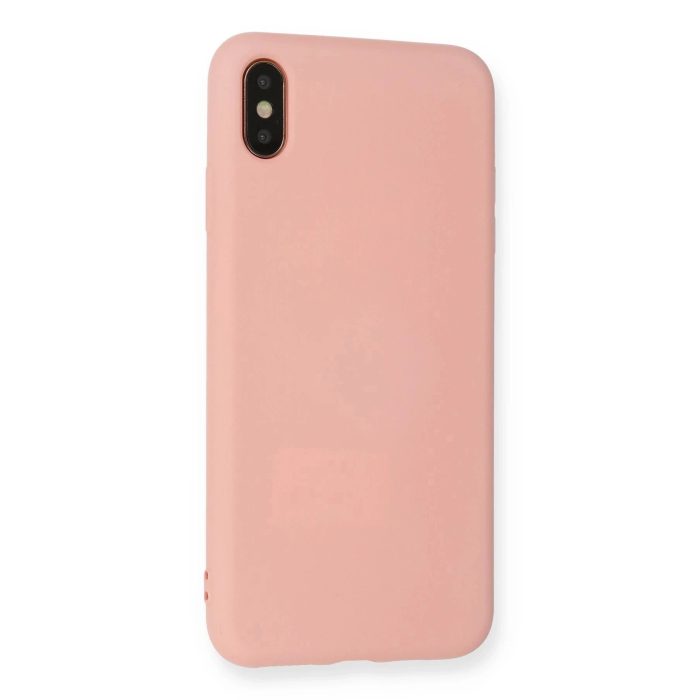 BFS  iPhone XS Max Kılıf Nano içi Kadife Silikon - Pudra