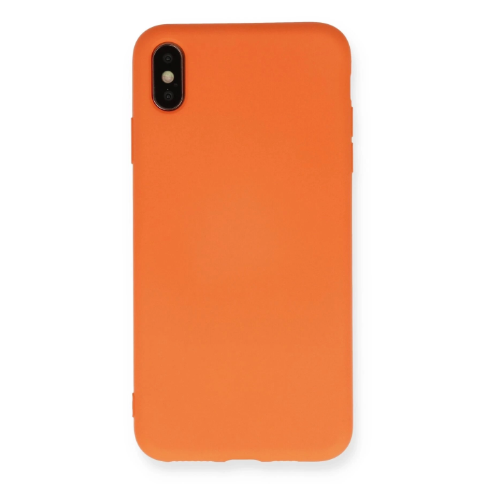 BFS  iPhone XS Max Kılıf Nano içi Kadife Silikon - Turuncu