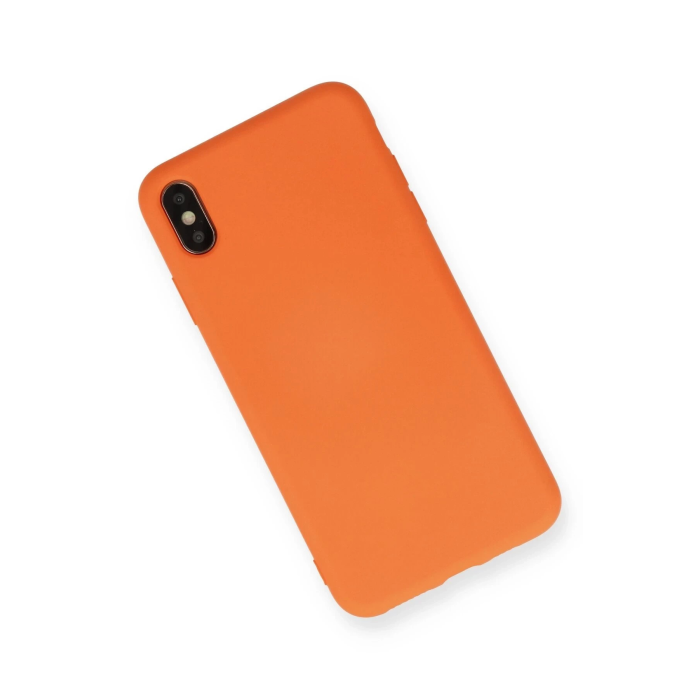 BFS  iPhone XS Max Kılıf Nano içi Kadife Silikon - Turuncu