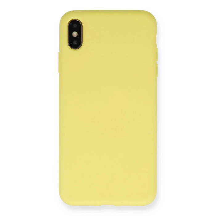 BFS  iPhone XS Max Kılıf Nano içi Kadife Silikon - Mat Sarı