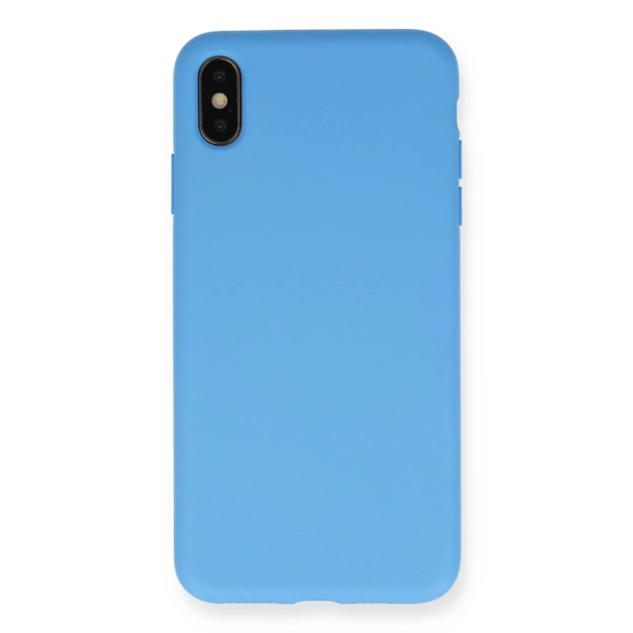 BFS  iPhone XS Max Kılıf Nano içi Kadife Silikon - Mavi