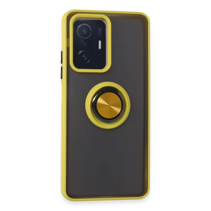 BFS  Xiaomi Mi 11T Pro Kılıf Montreal Yüzüklü Silikon Kapak - Sarı