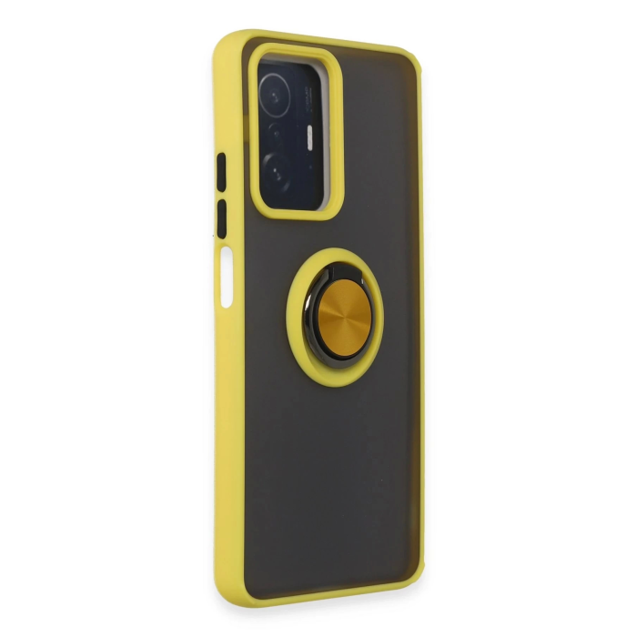 BFS  Xiaomi Mi 11T Pro Kılıf Montreal Yüzüklü Silikon Kapak - Sarı
