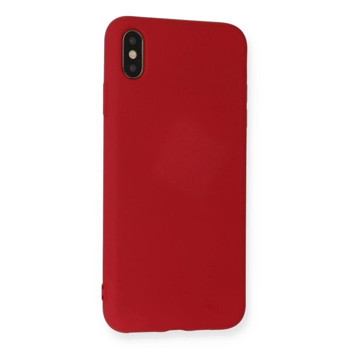 BFS  iPhone XS Max Kılıf Nano içi Kadife Silikon - Kırmızı