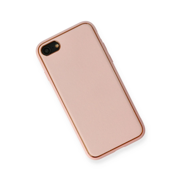 BFS  iPhone 7 Kılıf Coco Deri Silikon Kapak - Pembe