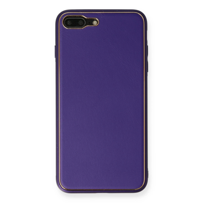 BFS  iPhone 7 Plus Kılıf Coco Deri Silikon Kapak - Mor