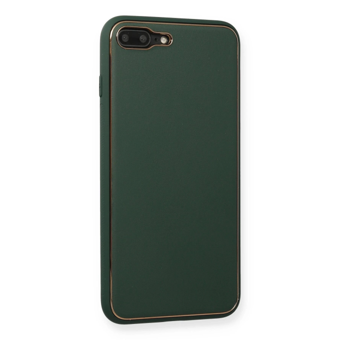 BFS  iPhone 7 Plus Kılıf Coco Deri Silikon Kapak - Yeşil