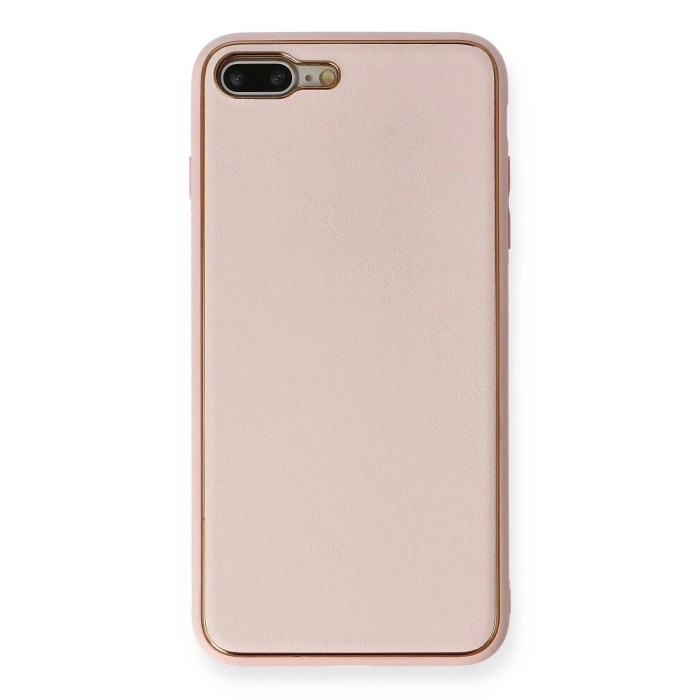 BFS  iPhone 7 Plus Kılıf Coco Deri Silikon Kapak - Pembe