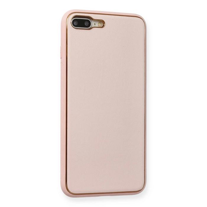 BFS  iPhone 7 Plus Kılıf Coco Deri Silikon Kapak - Pembe