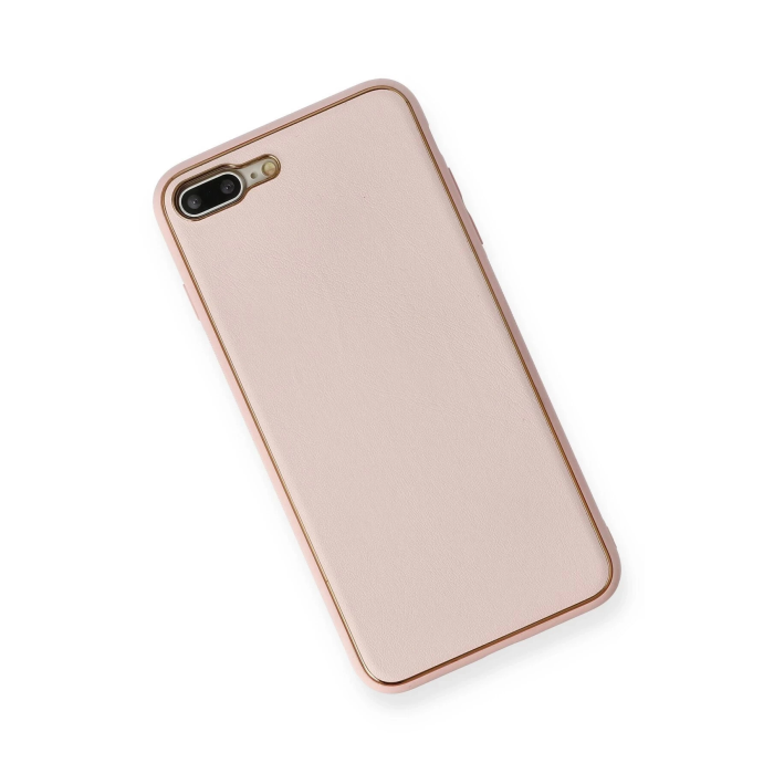 BFS  iPhone 7 Plus Kılıf Coco Deri Silikon Kapak - Pembe