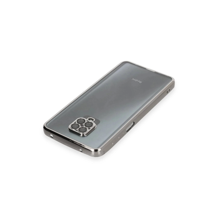 BFS  Xiaomi Redmi Note 9 Pro Kılıf Razer Lensli Silikon - Gümüş