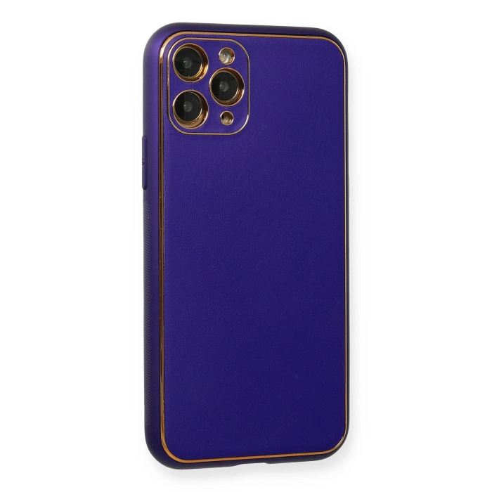 BFS  iPhone 11 Pro Kılıf Coco Deri Silikon Kapak - Mor
