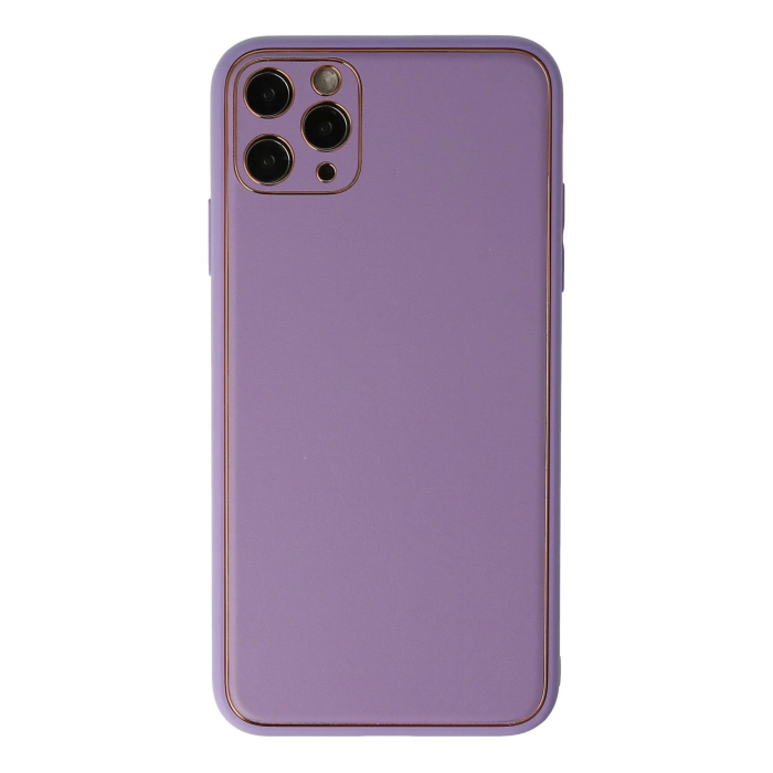 BFS  iPhone 11 Pro Kılıf Coco Deri Silikon Kapak - Lila