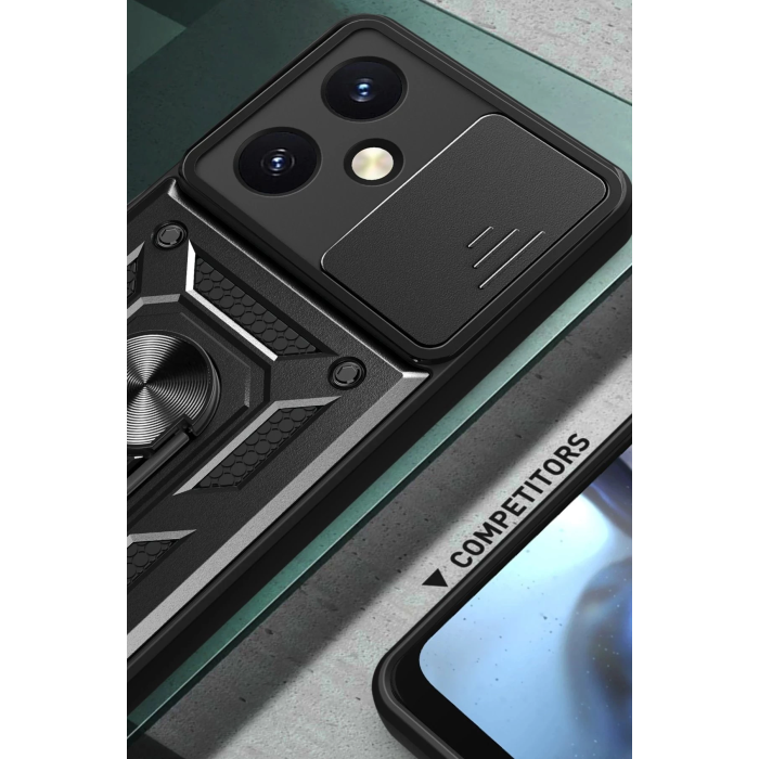 BFS  Vivo Y27 Kılıf Pars Lens Yüzüklü Silikon - Yeşil