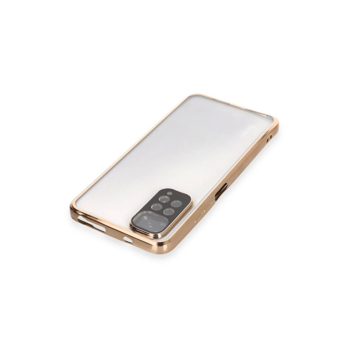 BFS  Xiaomi Redmi Note 11 Kılıf Razer Lensli Silikon - Gold