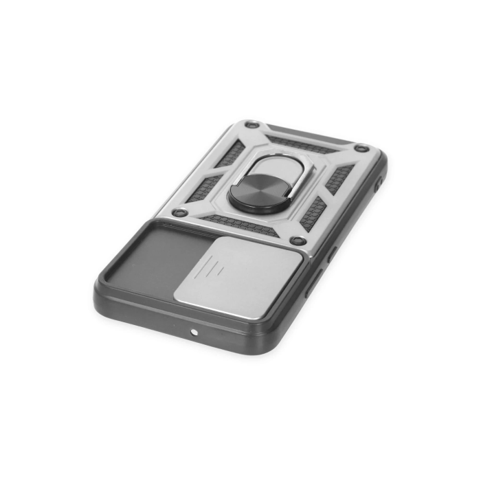 BFS  Samsung Galaxy S24 Kılıf Pars Lens Yüzüklü Silikon - Gümüş