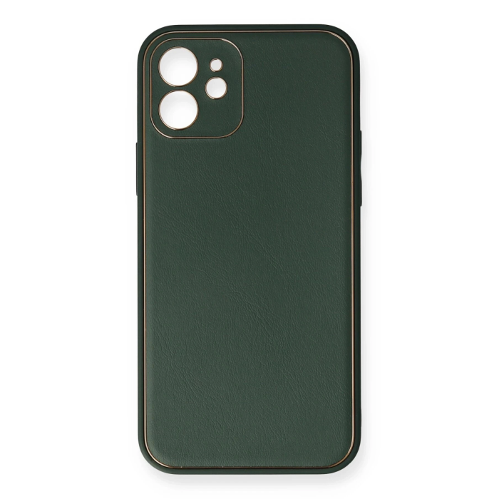 BFS  iPhone 12 Mini Kılıf Coco Deri Silikon Kapak - Yeşil